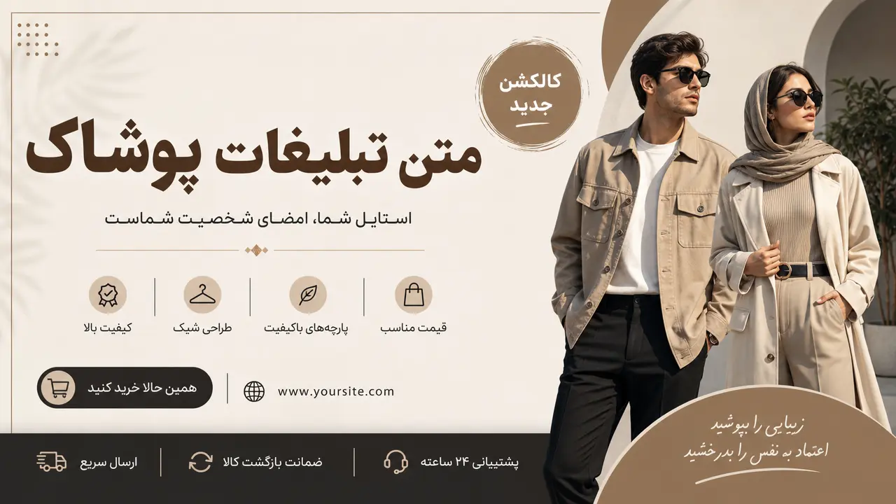 متن بنر تبلیغاتی پوشاک